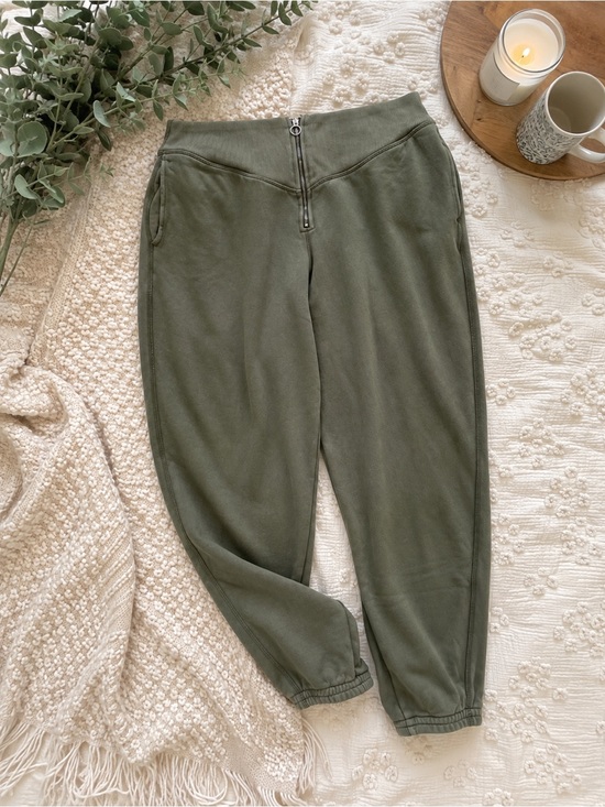 aerie Pants - Aerie Olive Green Jogger Zipper Sweatpants | Women’s XL